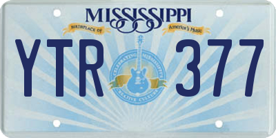 MS license plate YTR377