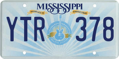 MS license plate YTR378
