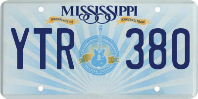 MS license plate YTR380