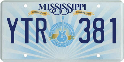MS license plate YTR381