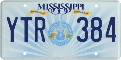 MS license plate YTR384