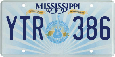 MS license plate YTR386