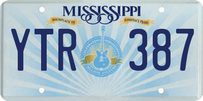 MS license plate YTR387