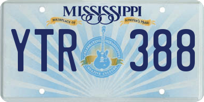 MS license plate YTR388
