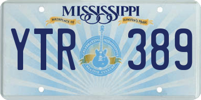 MS license plate YTR389