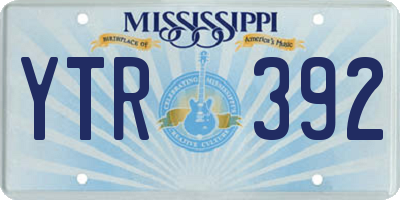 MS license plate YTR392