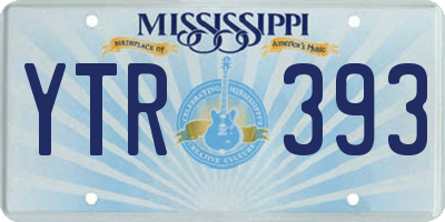 MS license plate YTR393
