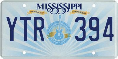 MS license plate YTR394