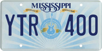 MS license plate YTR400