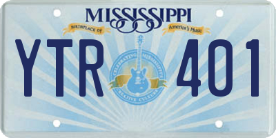 MS license plate YTR401
