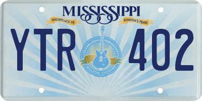 MS license plate YTR402