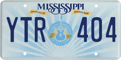 MS license plate YTR404