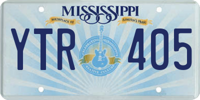 MS license plate YTR405