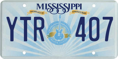 MS license plate YTR407