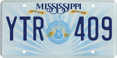 MS license plate YTR409