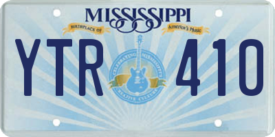 MS license plate YTR410