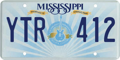 MS license plate YTR412