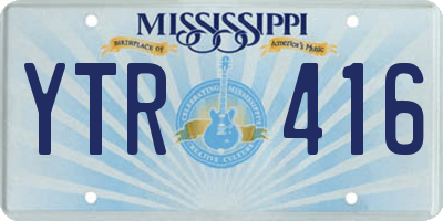 MS license plate YTR416