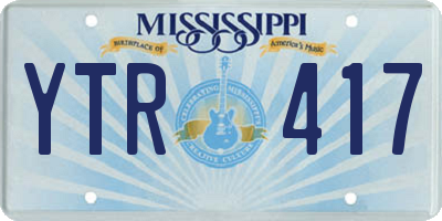 MS license plate YTR417