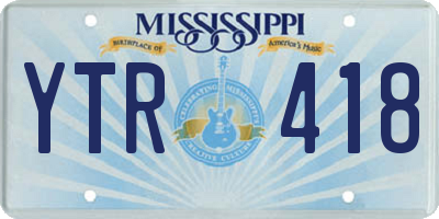 MS license plate YTR418