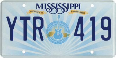 MS license plate YTR419