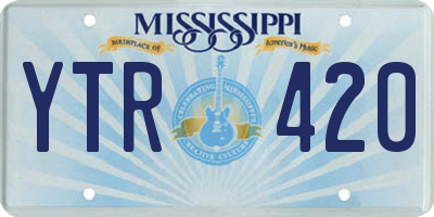 MS license plate YTR420