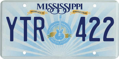 MS license plate YTR422
