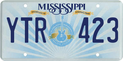 MS license plate YTR423