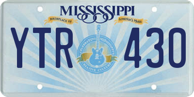 MS license plate YTR430