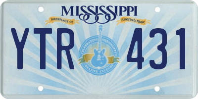 MS license plate YTR431