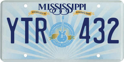 MS license plate YTR432