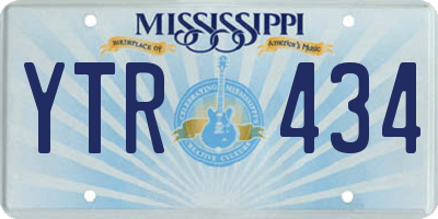 MS license plate YTR434