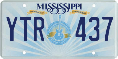 MS license plate YTR437