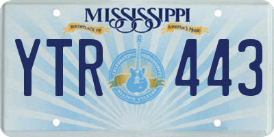 MS license plate YTR443