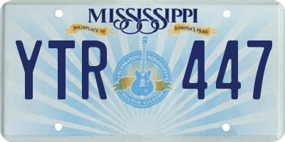 MS license plate YTR447