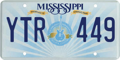 MS license plate YTR449