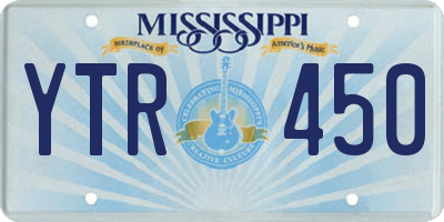 MS license plate YTR450