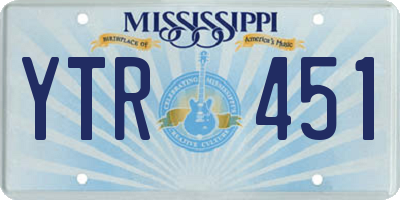 MS license plate YTR451