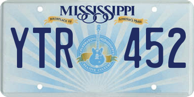 MS license plate YTR452