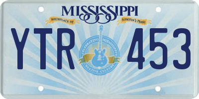 MS license plate YTR453