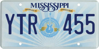 MS license plate YTR455