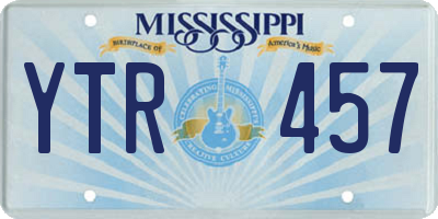 MS license plate YTR457