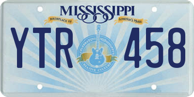 MS license plate YTR458