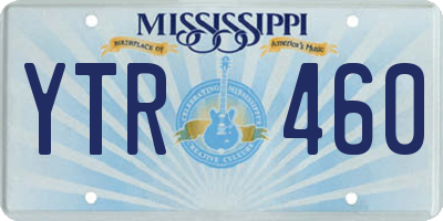 MS license plate YTR460