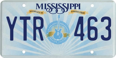 MS license plate YTR463