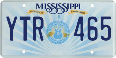 MS license plate YTR465