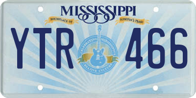 MS license plate YTR466