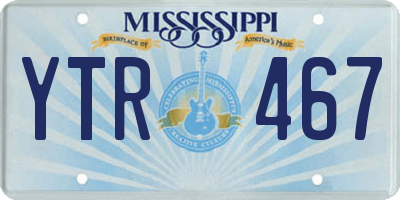 MS license plate YTR467