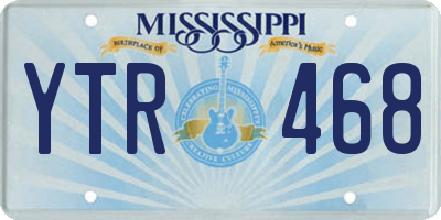 MS license plate YTR468