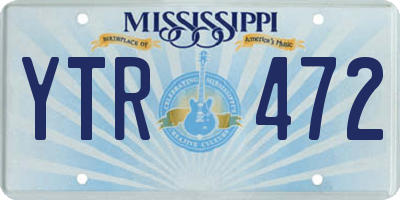 MS license plate YTR472